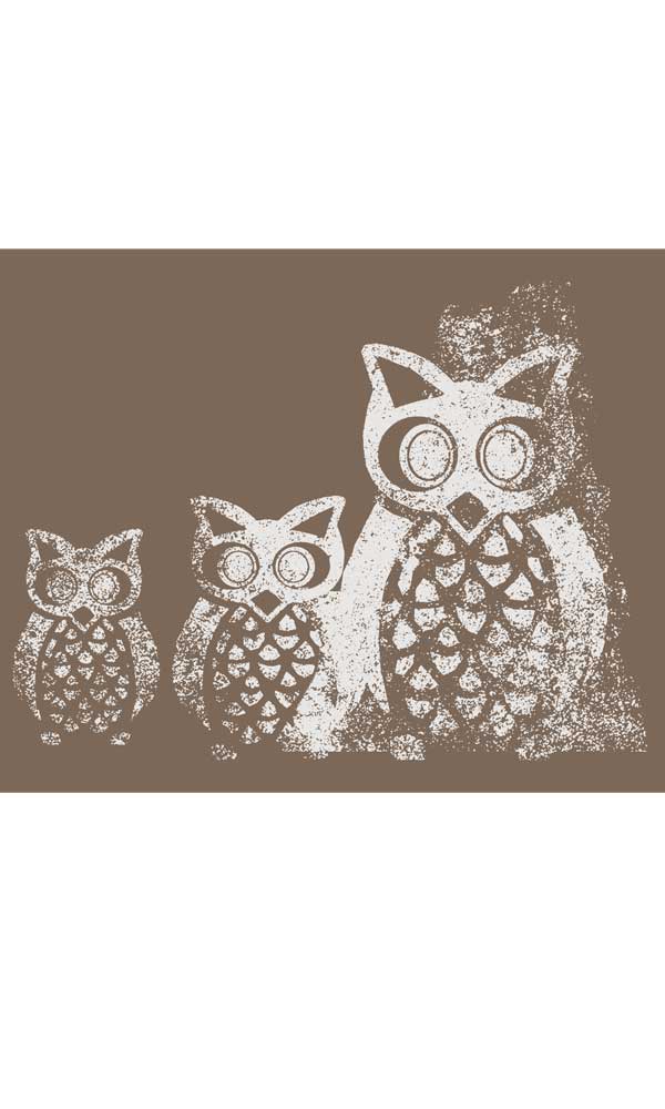 Trio of Owls on Organic Cotton Ladies Tee